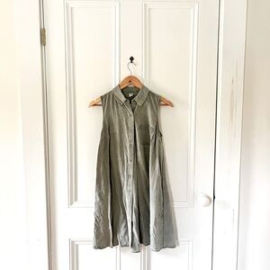 Old Navy Grey/Green Collar Dress